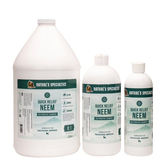 Pet-safe and pesticide-free shampoo for animals in multiple bottle sizes for cats & dogs