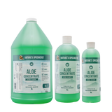 Three bottles Natures Specialties Aloe Concentrate Shampoo for dogs cats. 128oz, 32oz, 16oz.