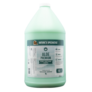 Green color Nature's Specialties Aloe Premium Herbal Conditioning Shampoo in 128 oz. gallon size