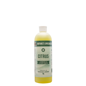 A gallon bottle of Citrus Shampoo. Fight pests with this alternative to pesticide grooming shampoo.