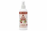 A white spray bottle of Nature's Specialties Spiced Cranberry Cologne, featuring a label with red and beige sections and illustrations of cranberries, set against a plain white background.