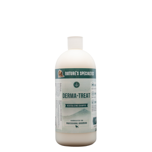 Derma-Treat Shampoo for dogs and cats by Nature's Specialties in a 128 oz. gallon size bottle.