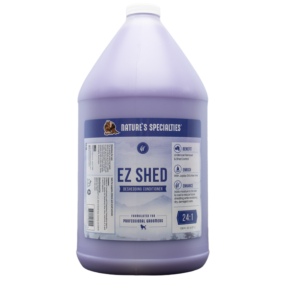 128 oz Nature's Specialties EZ Shed Deshedding Conditioner for dogs and cats.