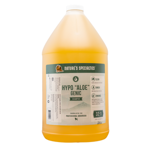 128 oz bottle of Nature's Specialties mild Hypo "Aloe" Genic Shampoo for dogs & cats.