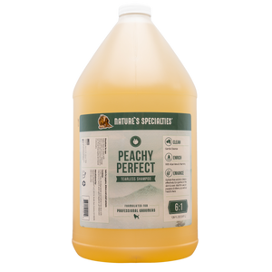 128 oz bottle of Nature's Specialties Peachy Perfect gentle shampoo for puppies & kittens.