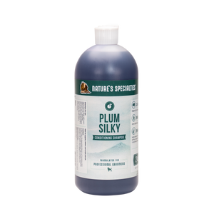 Nature's Specialties Plum Silky Conditioning Shampoo for dogs & cats, 128oz gallon size bottle.