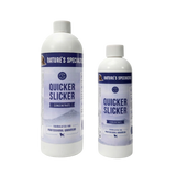 Two bottles of Nature's Specialties Quicker Slicker Concentrate on a white background