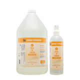 Two different-sized bottles of Silk-N-Finish Leave-In Conditioner Spray for pets.
