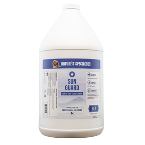 Gallon-sized bottle of Nature's Specialties Sun-Guard Conditioner for dogs and cats.