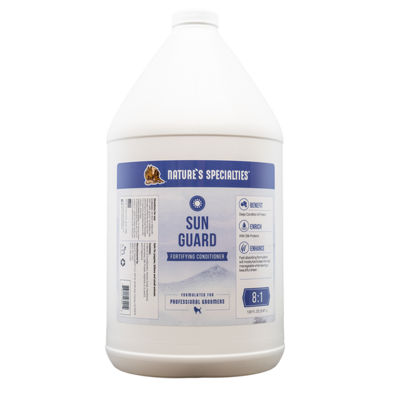 Gallon-sized bottle of Nature's Specialties Sun-Guard Conditioner for dogs and cats.