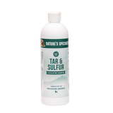16 oz. bottle of Nature's Specialties Tar and Sulfur exfoliating Shampoo for dogs.