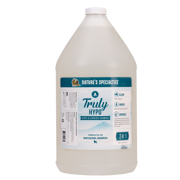 128 oz bottle of Nature's Specialties Truly Hypo hypo-allergenic shampoo for dogs & cats.