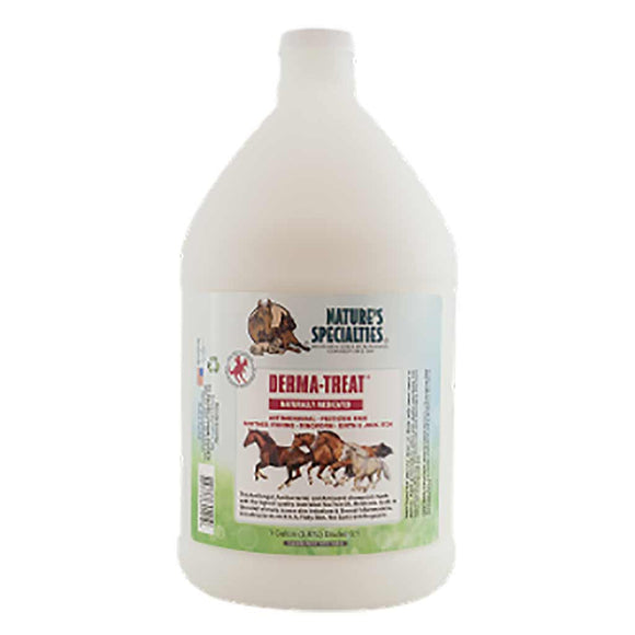 128 oz. bottle of Nature's Specialties Derma-Treat Shampoo antimicrobial shampoo for horses.