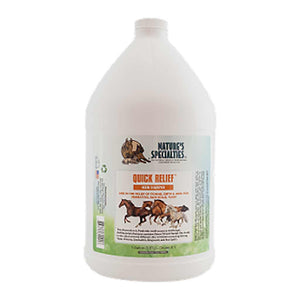 Gallon size bottle of pesticide-free Quick Relief Neem Shampoo for horses from Nature's Specialties.
