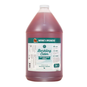 Nature's Specialties Barkling Cider cat and dog shampoo in 128 oz gallon size.