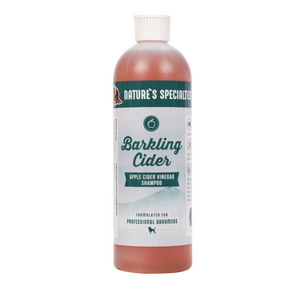 Nature's Specialties Barkling Cider cat and dog shampoo in 128 oz gallon size.