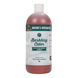 Nature's Specialties Barkling Cider cat and dog shampoo in 128 oz gallon size.