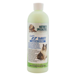 128 oz gallon bottle of Nature's Specialties Super EZ DeMATT DeMatting Solution for dogs or cats.
