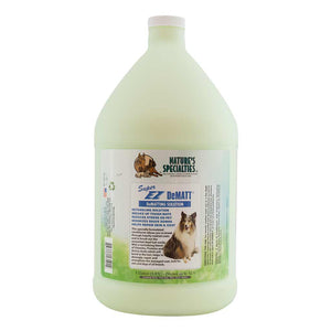 128 oz gallon bottle of Nature's Specialties Super EZ DeMATT DeMatting Solution for dogs or cats.