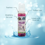 Barkle and Shine Sparkling Facial Wash for dogs infographic about product features.