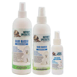 Hair Raiser Moisturizing Spray for dogs and cats in 16oz, 8oz, and 4oz  size spray bottles.