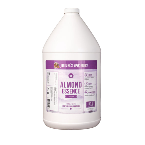 Nature's Specialties Almond Essence Cologne cat and dog cologne in 128 oz. gallon size white bottle.