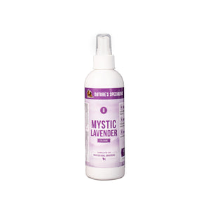 Nature's Specialties Mystic Lavender Cologne cat and dog cologne in 128 oz. gallon size white bottle.