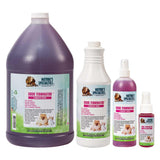 128oz, 32oz, 16oz, 2oz. bottles of Nature's Specialities Odor Terminator™ Spray for pets.