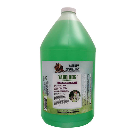 128 oz. size bottle of Nature's Specialties Yard Dog Expressions Foaming Facial Wash for dogs.