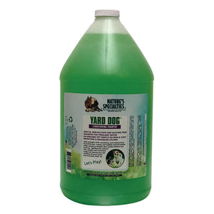 Green color Yard Dog Shampoo for dogs and cats in 128 oz. gallon bottle from Nature's Specialties.