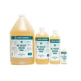Four various-sized bottles of Nature's Specialties Mo' Rockin' Argan Shampoo for dogs & cats.
