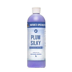 Gallon-size bottle of Nature's Specialties Plum Silky Moisturizing Conditioner for dogs & cats.