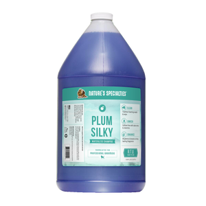 128 oz. gallon bottle Nature's Specialties Plum Silky Waterless Foamer cat and dog shampoo.