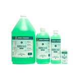 Four bottles SudsEase Soothing Suds Shampoo for dogs and cats in 128 oz, 32 oz, 16 oz, 2 oz sizes.